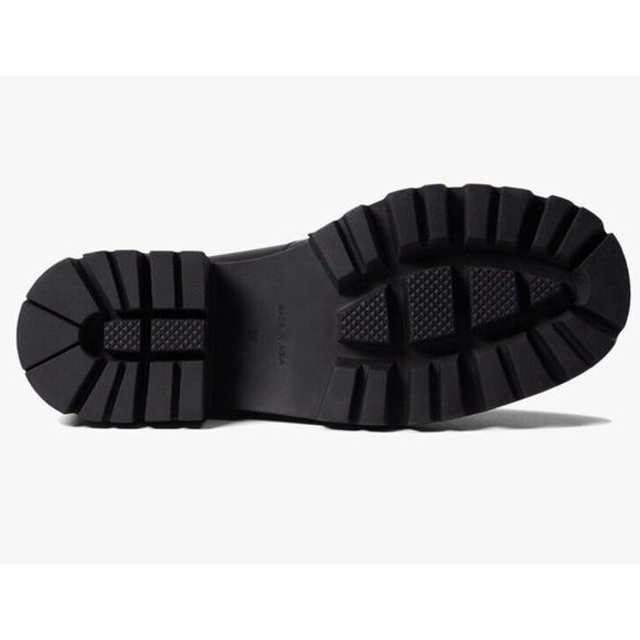 Free People Women's Lyra Lug Sole Black Leather Loafers Sz 11 - Picture 2 of 16